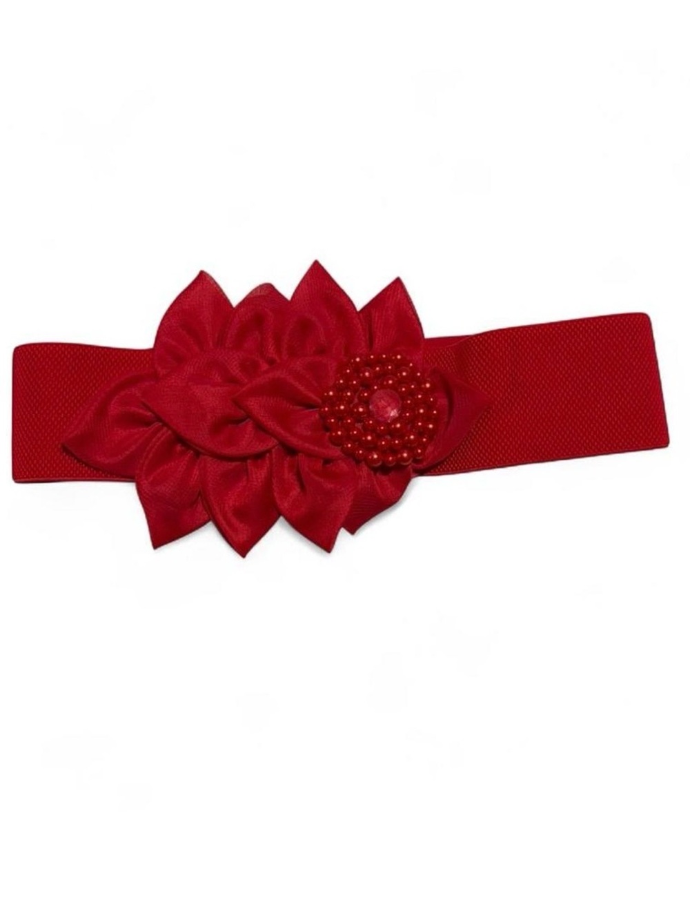 Red Stretch Floral Statement Belt Coquette Fairycore